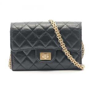 CHANEL 2.55 Matelasse Mini Shoulder Bag in Calfskin Leather, Black